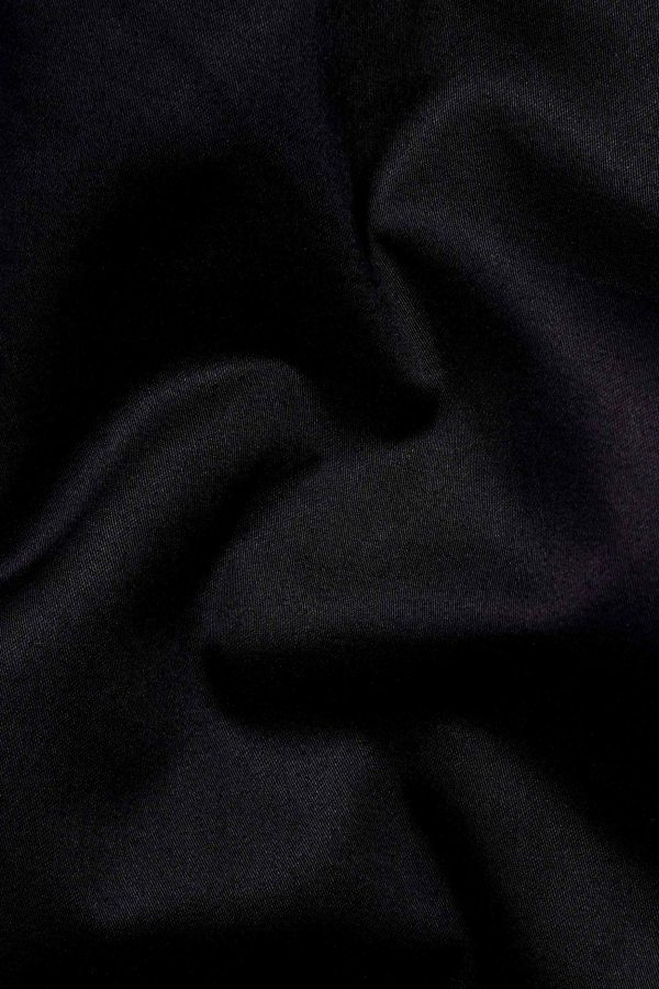 Jade Black Patchwork Subtle Sheen Super Soft Premium Cotton Designer Shirt For Sale - Image 2