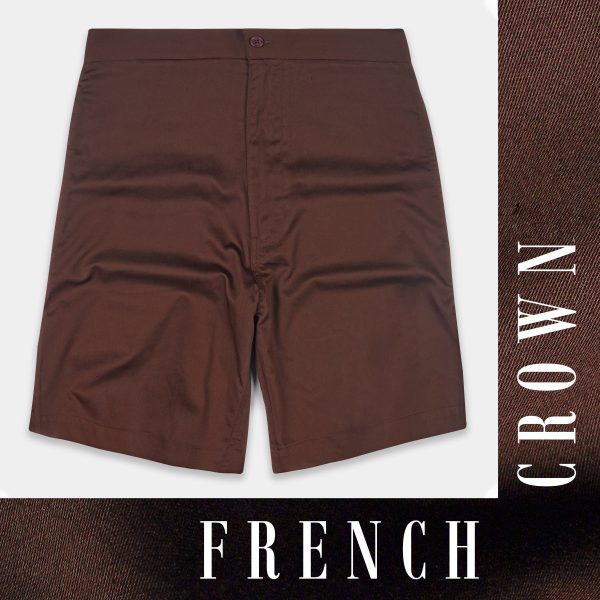 Bistre Brown Subtle Sheen Super Soft Premium Cotton Shorts Online