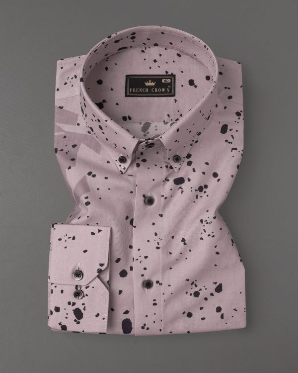 Melanie Peach and Elephant Navy Blue Printed Super Soft Premium Cotton Shirt Supply - Image 4