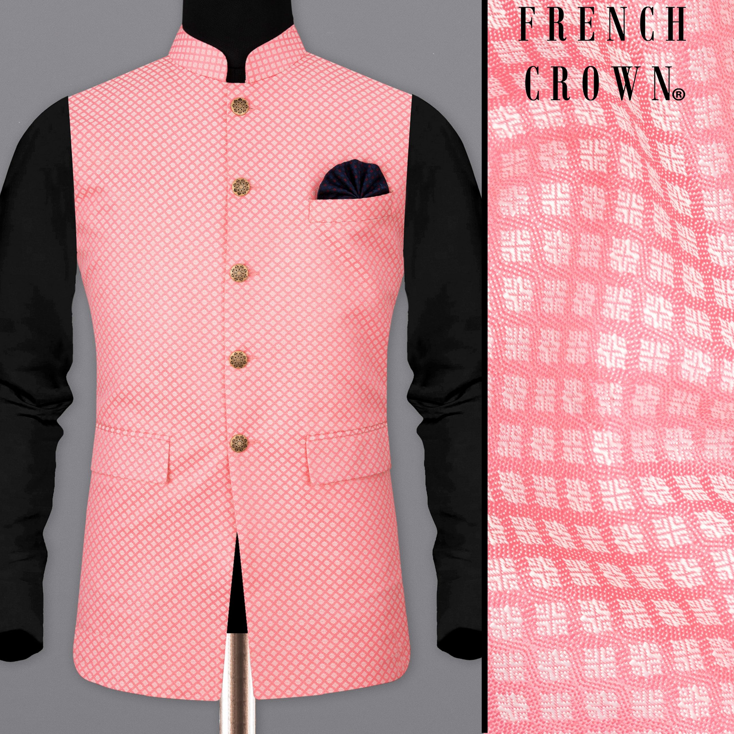Geraldine Pink Super Soft Nehru Jacket For Cheap