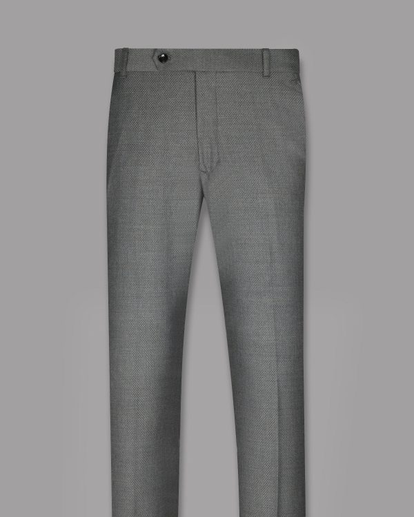 Iron Grey Checked Wool Blend Pant Online - Image 4