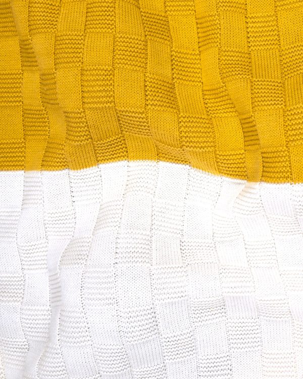 Tangarine Yellow, Jade Black and White Jacquard Textured Super Soft Premium Jersey Sweatshirt Online Hot Sale - Image 3