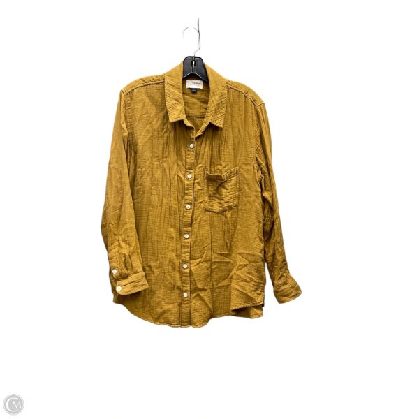 Top Long Sleeve By Universal Thread In Brown, Size: L on Sale