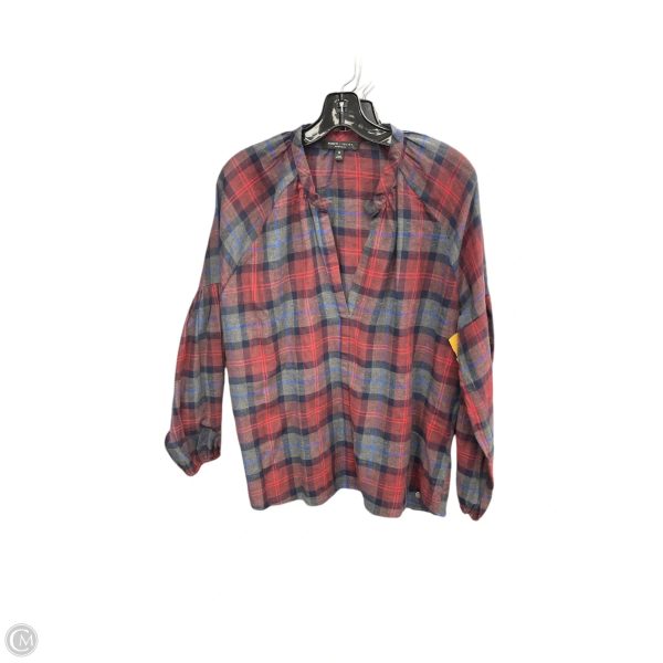 Top Long Sleeve By Romeo And Juliet In Grey & Red, Size: M Cheap