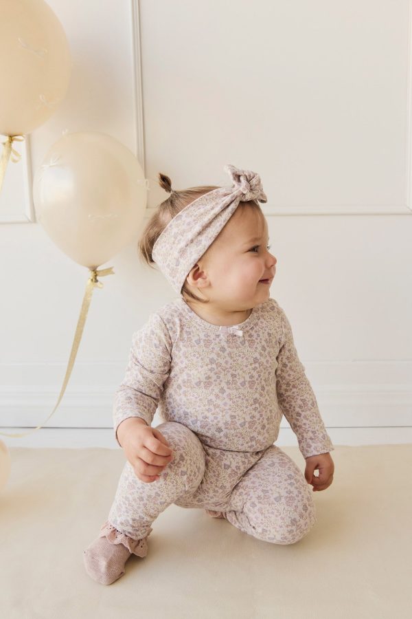 Organic Cotton Everyday Legging - Amber Floral Lilac Ash Hot on Sale - Image 4