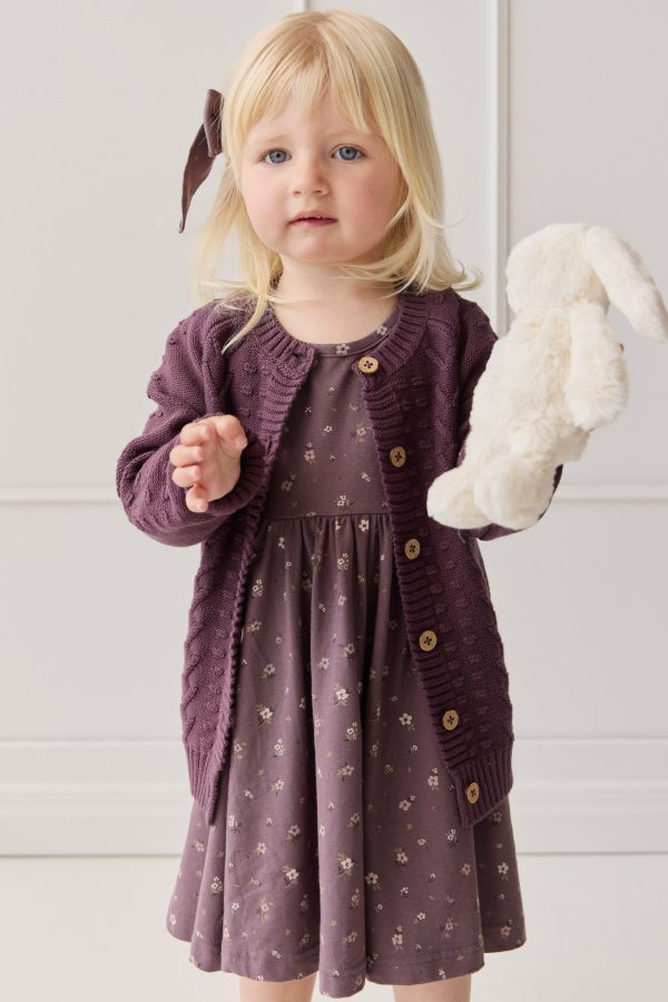 Cable Knit Cardigan - Blackberry on Sale - Image 3