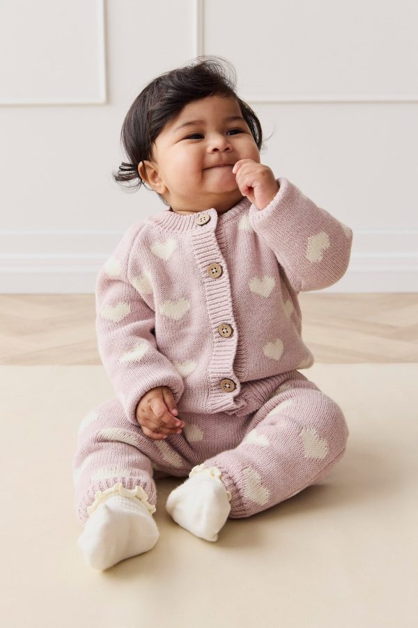 Camille Cardigan - Heart Jacquard Ballerina Marle Hot on Sale - Image 3