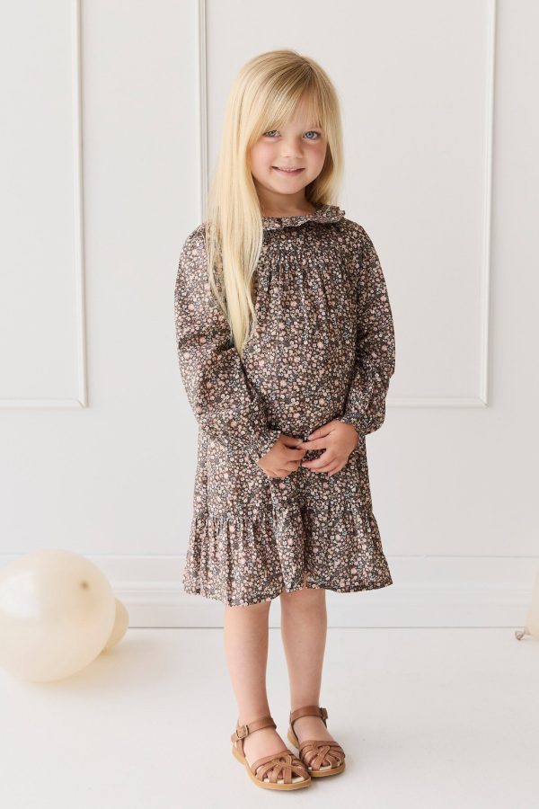 Organic Cotton Ivy Dress - Winter Moonless Night Online now