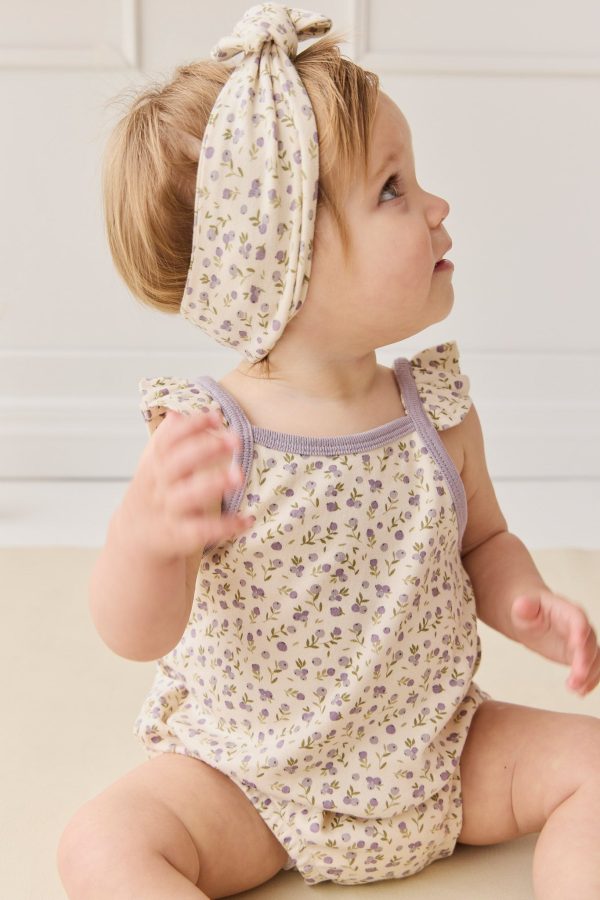 Organic Cotton Headband - Blueberry Field Raindrops Hot on Sale - Image 2
