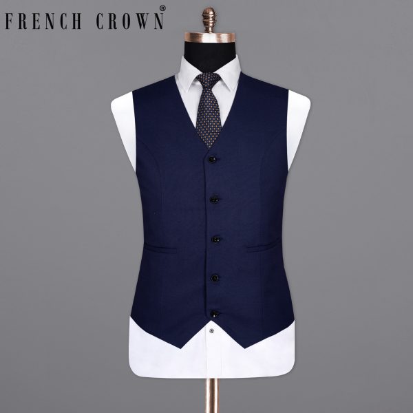 Royal Blue Wool Rich Waistcoat Fashion
