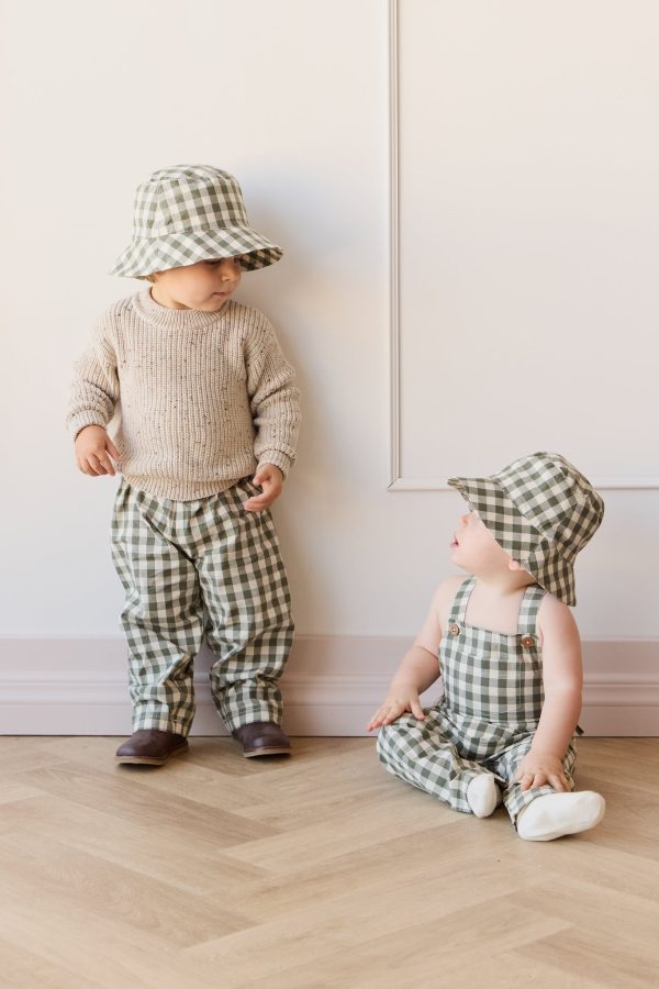 Organic Cotton Kingston Overall - Gingham Grape Leaf Online Hot Sale - Image 5