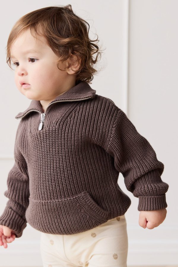James Half Zip Jumper - Wolf For Sale - Image 3