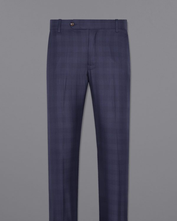 Martinique Blue Wool Rich Plaid Pant Discount - Image 4