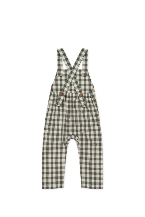 Organic Cotton Kingston Overall - Gingham Grape Leaf Online Hot Sale - Image 3