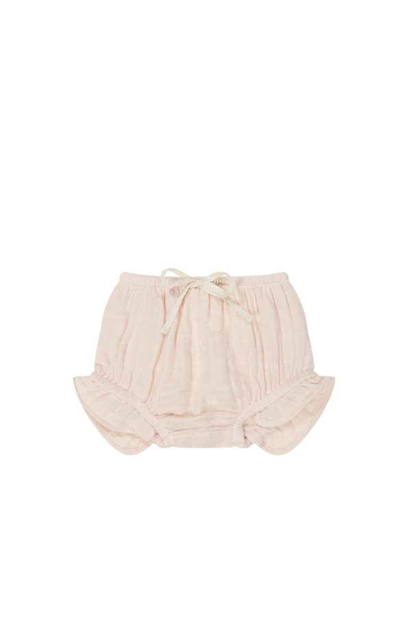 Organic Cotton Muslin Frill Bloomer - Ballet Pink Sale