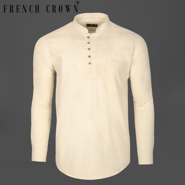 Grain Brown Royal Oxford Kurta Shirt For Discount