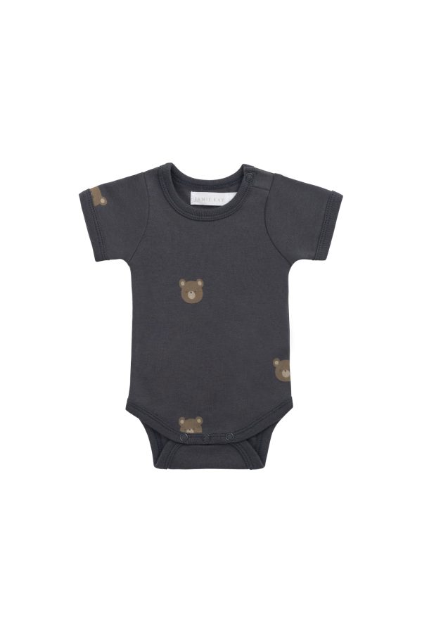 Organic Cotton Hudson Short Sleeve Bodysuit - Bobbie Bears Black Oyster Cheap - Image 2