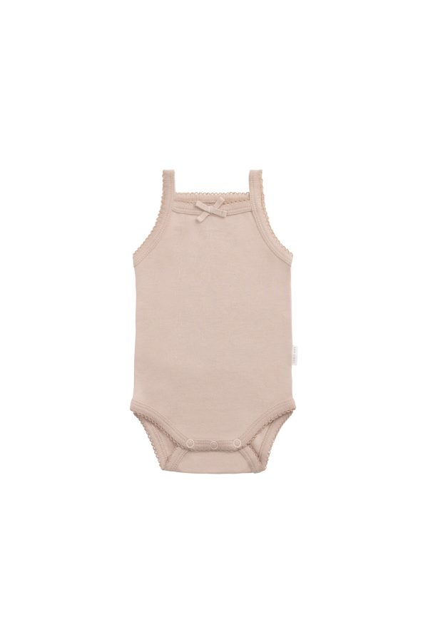 Organic Cotton Bridget Singlet Bodysuit - Blushing Berry For Discount