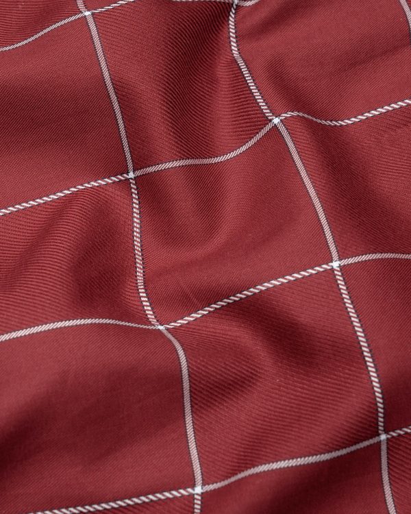 Old Brick Windowpane Premium Cotton Shirt For Sale - Image 2