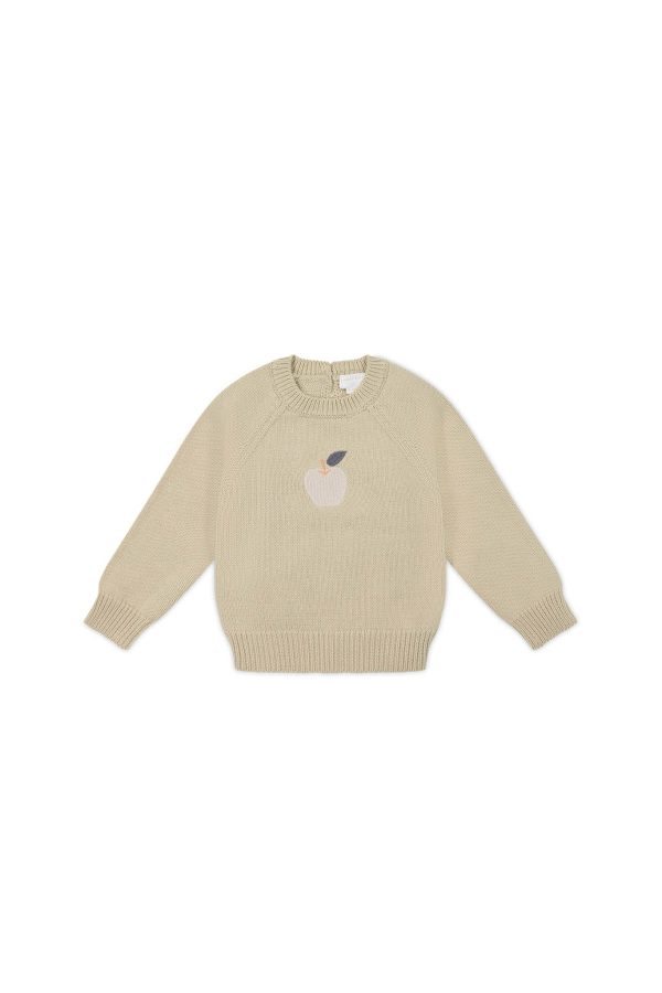 Ethan Jumper - Biscuit Jacquard Fresh Apple Discount - Image 2