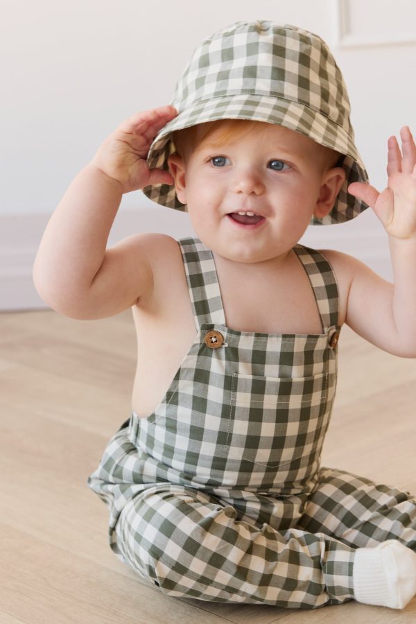 Organic Cotton Kingston Overall - Gingham Grape Leaf Online Hot Sale - Image 4