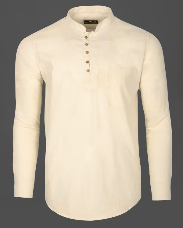 Grain Brown Royal Oxford Kurta Shirt For Discount - Image 2