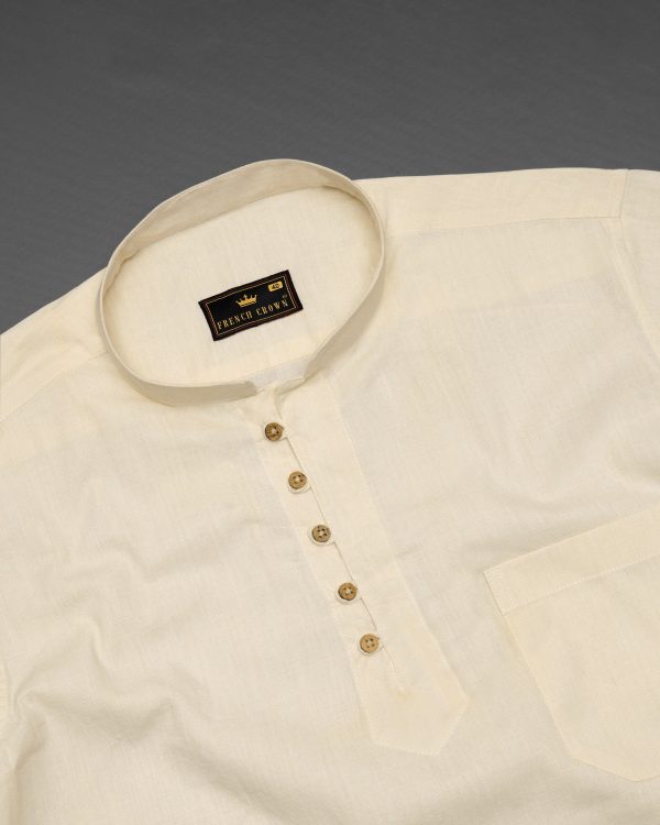 Grain Brown Royal Oxford Kurta Shirt For Discount - Image 5