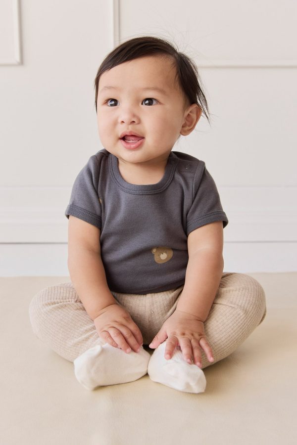 Organic Cotton Hudson Short Sleeve Bodysuit - Bobbie Bears Black Oyster Cheap - Image 3