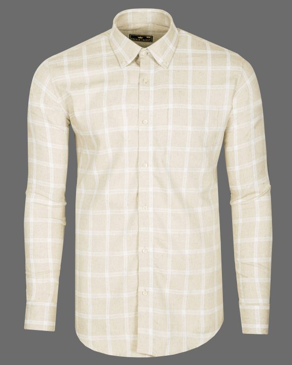 Akaroa windowpane Luxurious Linen Shirt Online Sale - Image 5