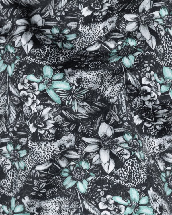 Jade Black Cheetah and Jungle Print super soft Premium Cotton Shirt on Sale - Image 2