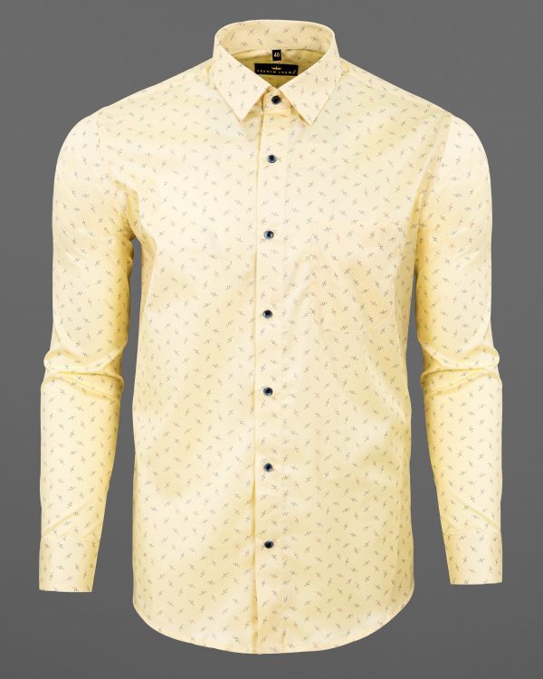 Colonial yellow Printed Premium Cotton Shirt Sale - Image 5