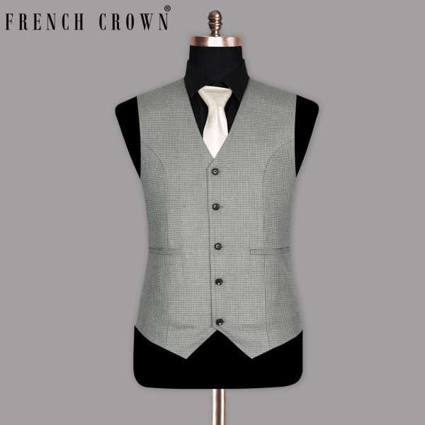 Aluminum Grey Houndstooth Sport Waistcoat Online now