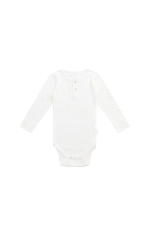 Organic Cotton Modal Long Sleeve Bodysuit - Milk For Cheap
