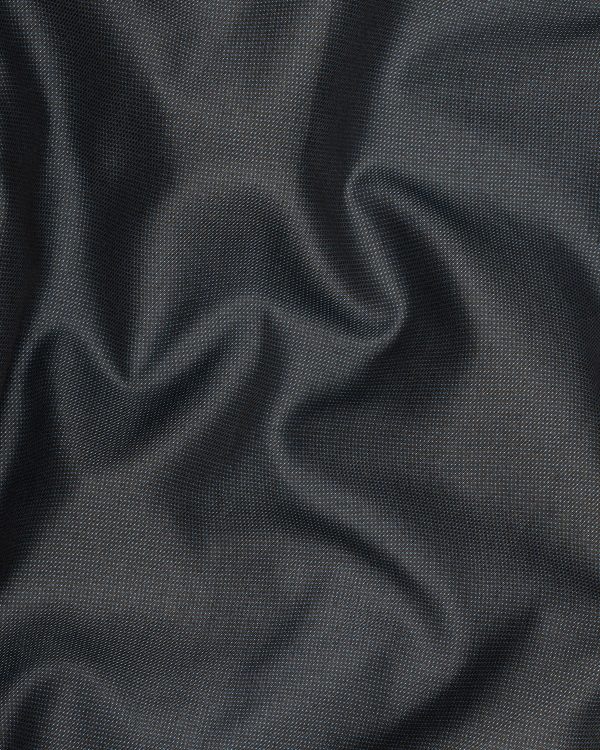 Outer Space Gray Textured Waistcoat For Discount - Image 3